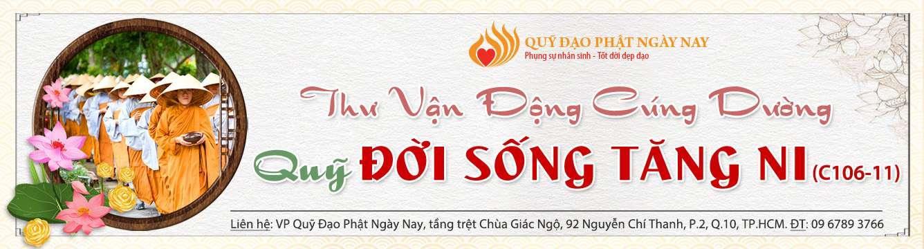 THƯ VẬN ĐỘNG CHƯƠNG TRÌNH QUỸ ĐỜI SỐNG TĂNG NI KỲ 11 (C106-11)